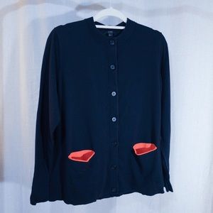 COS Navy Sweater with Orange Pockets (L)
